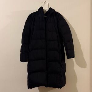 uniqlo long black down puffer jacket